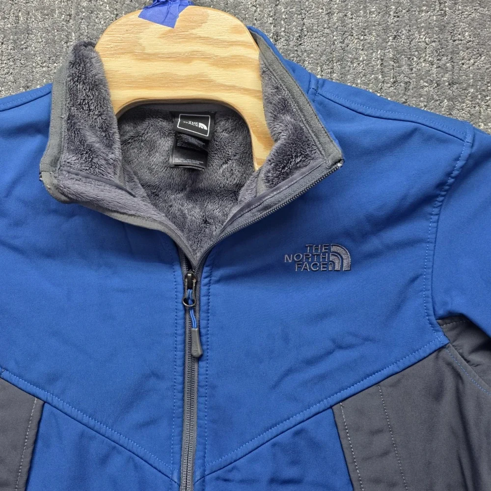 The North Face Apex Chromium Thermal Jacket Mens M Blue Softshell Sherpa‎ Coat